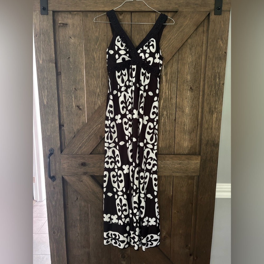 INC International Concepts Black and White Maxi Dress